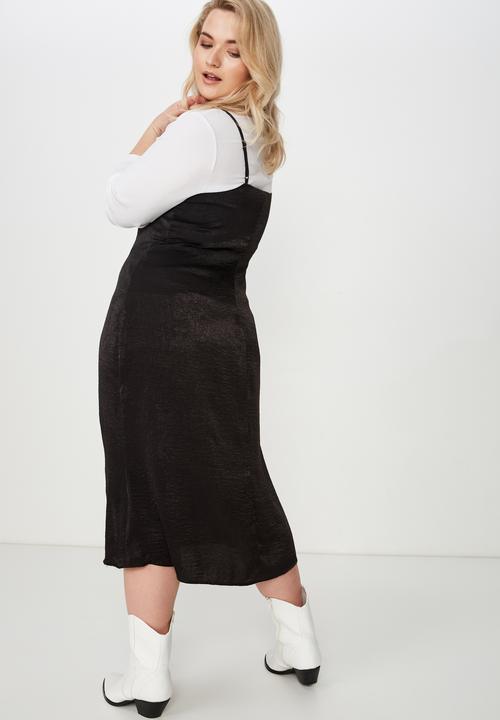 Cotton On - Curve slip dress  - black