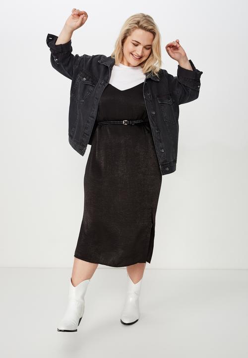 Cotton On - Curve slip dress  - black