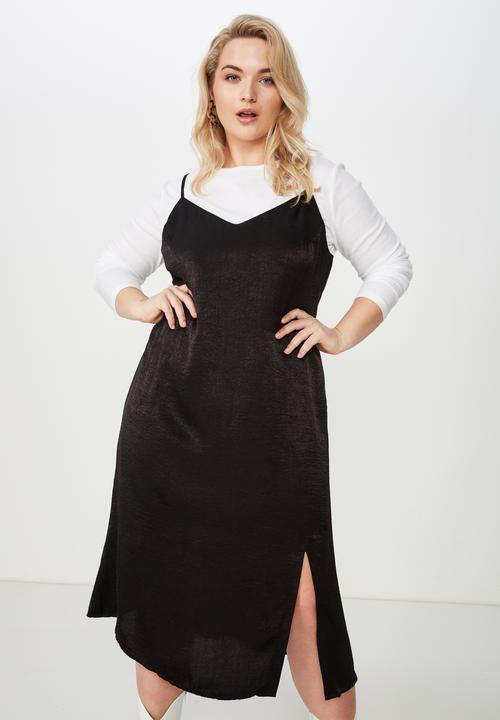 Cotton On - Curve slip dress  - black