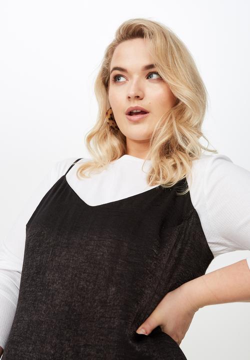 Cotton On - Curve slip dress  - black