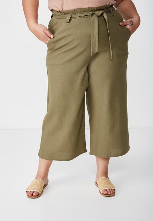 Cotton On - Curve paper bag culotte  - green