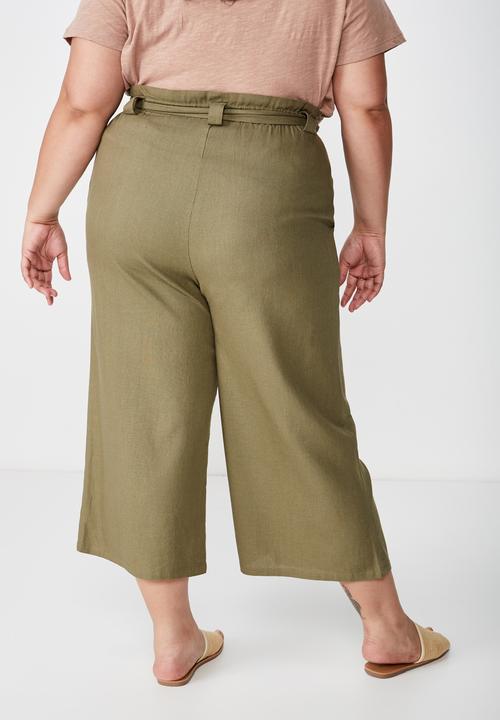 Cotton On - Curve paper bag culotte  - green