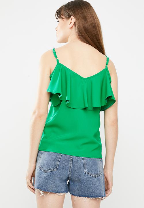 c(inch) - Frill detail cami - green