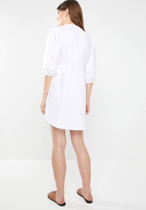 STYLE REPUBLIC - Volume sleeve front button dress - off white