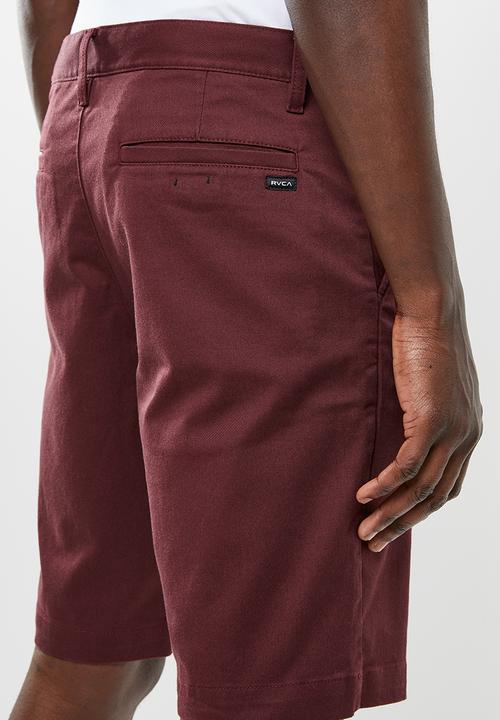 RVCA - Weekend stretch shorts - burgundy