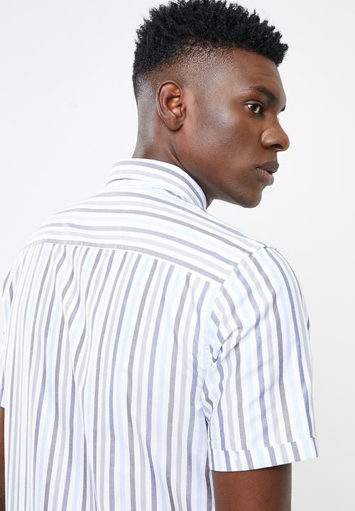 Only & Sons - Travis short sleeve striped shirt - blue