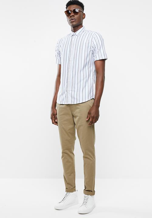 Only & Sons - Travis short sleeve striped shirt - blue