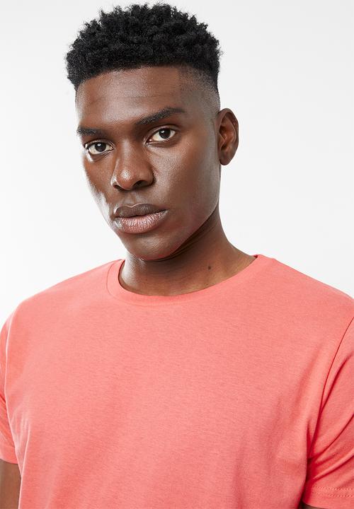 Brave Soul - Harrele longer length tee - coral pink