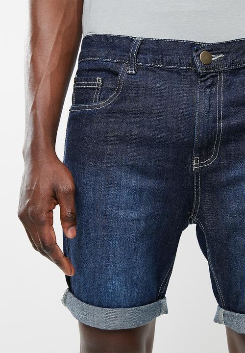 Brave Soul - Plain denim shorts - blue
