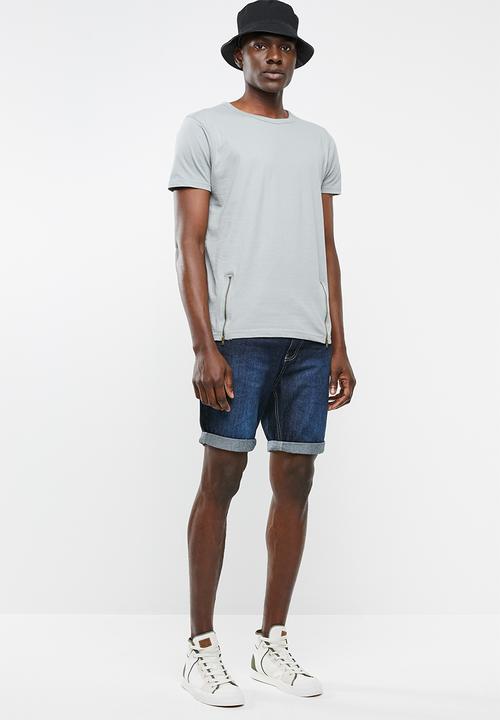 Brave Soul - Plain denim shorts - blue