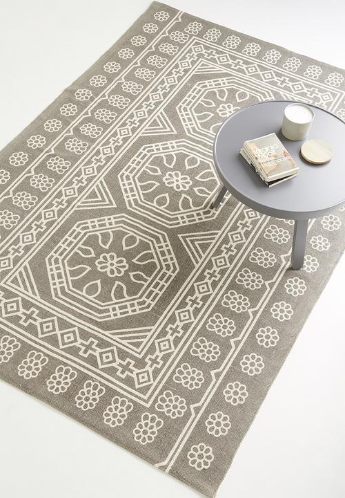 Sixth Floor - Auden printed rug - white & grey