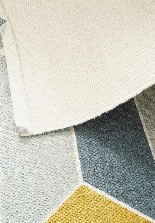 Sixth Floor - Reine printed rug - grey & yellow
