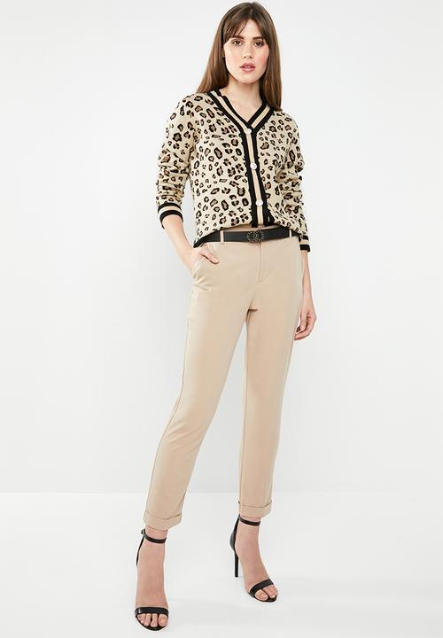 SISSY BOY - Animal print knit cardigan - beige & black 