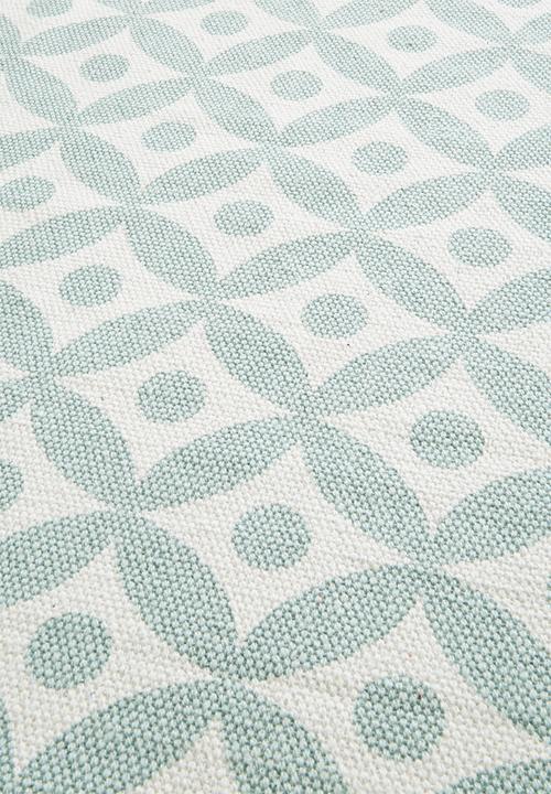 Sixth Floor - Aurora cotton printed bath mat - duck egg