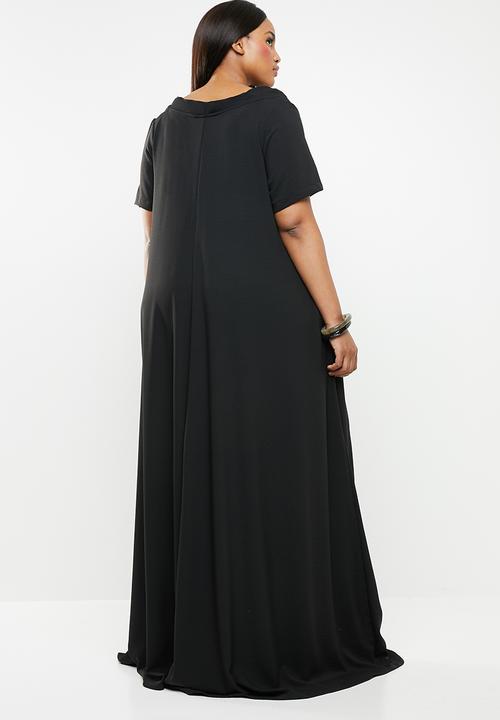 AMANDA LAIRD CHERRY - Plus size pulane maxi dress - black