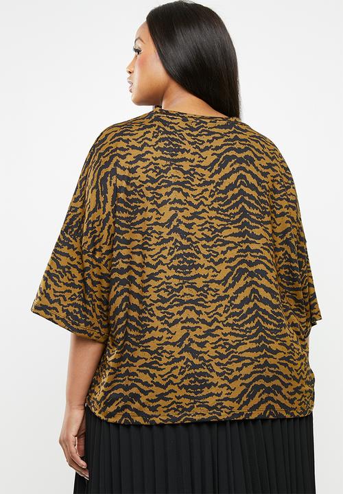 Superbalist - Boxy tee - brown & black 