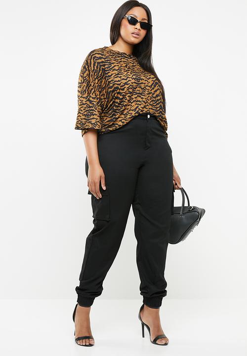 Missguided - Plain cargo trousers - black