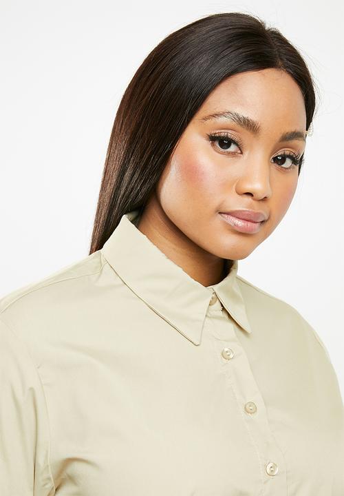 Superbalist - Volume sleeve shirt - beige 