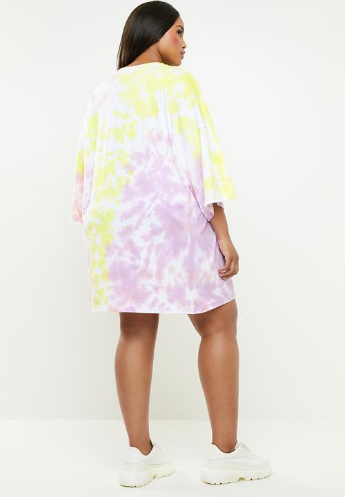 Missguided - Curve tie dye T-shirt dress - multi
