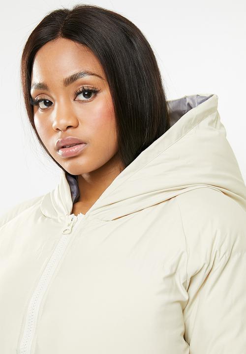 Missguided - Ultimate hooded puffer jacket - cream