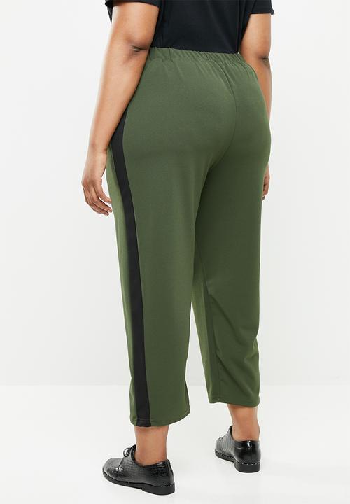 Superbalist - Side stripe trouser - khaki &  black 