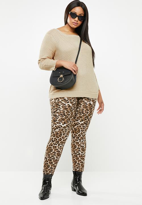 STYLE REPUBLIC PLUS - Textured crew neck knit - beige