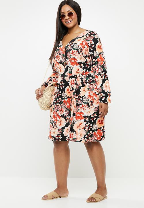 STYLE REPUBLIC PLUS - Asymetrical button dress - multi