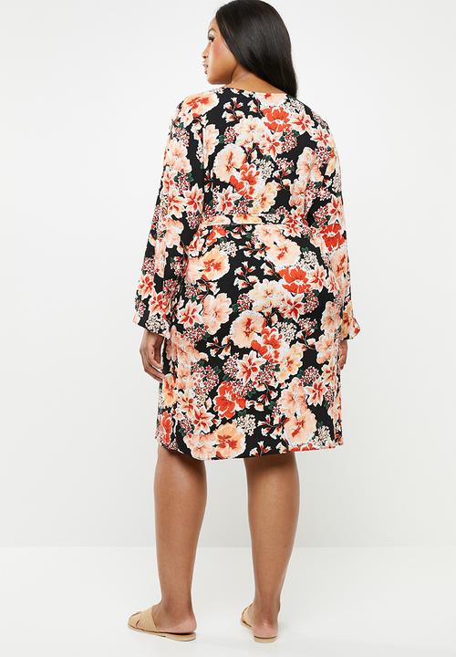 STYLE REPUBLIC PLUS - Asymetrical button dress - multi