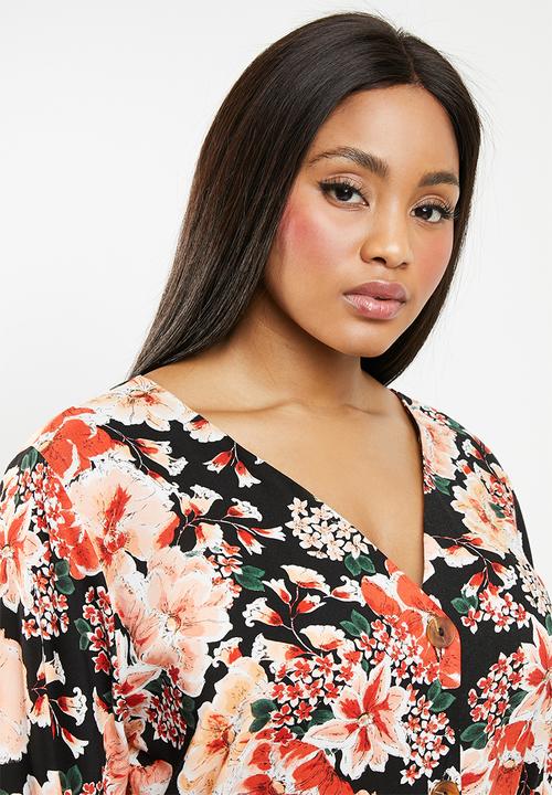 STYLE REPUBLIC PLUS - Asymetrical button dress - multi