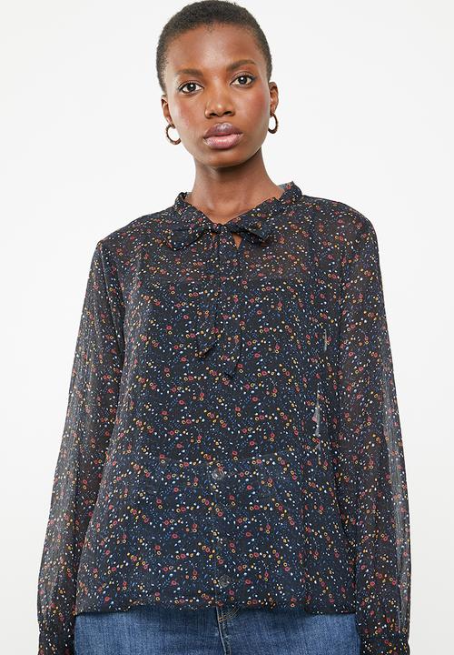 ONLY - Rachel longsleeve bow top - multi