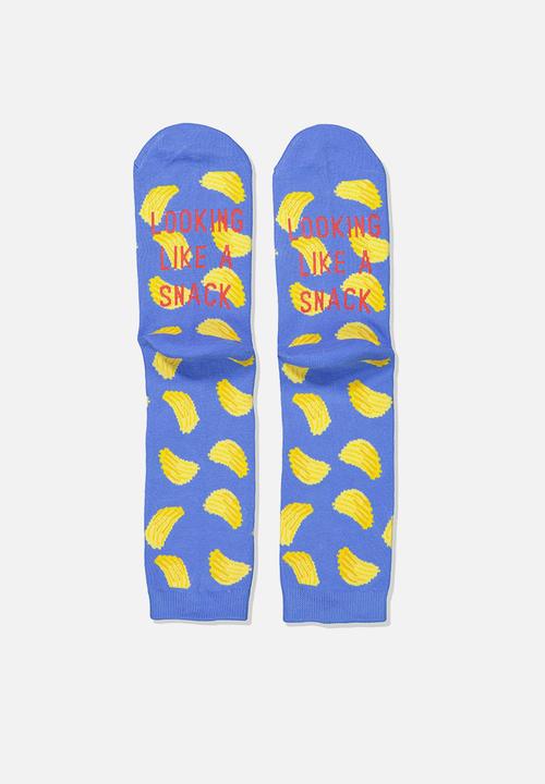 Typo - Novelty socks - blue & yellow 