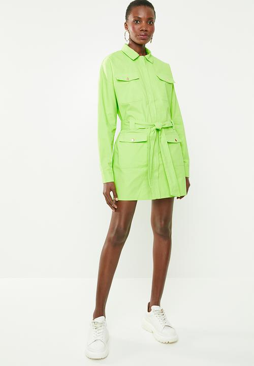 Missguided - Utility shift dress - green