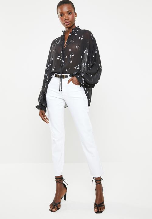 Superbalist - Peasant blouse - black & white
