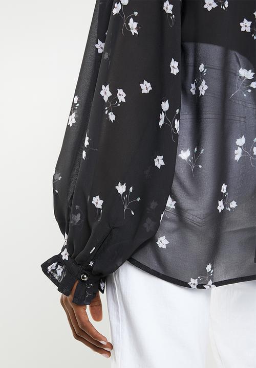 Superbalist - Peasant blouse - black & white