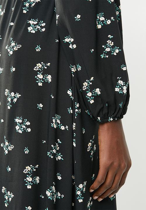 Superbalist - Mock wrap over dress - black
