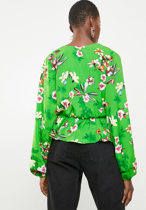 Superbalist - Feminine blouse with peplum - green