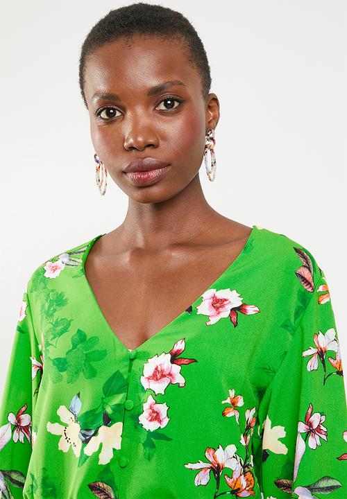 Superbalist - Feminine blouse with peplum - green