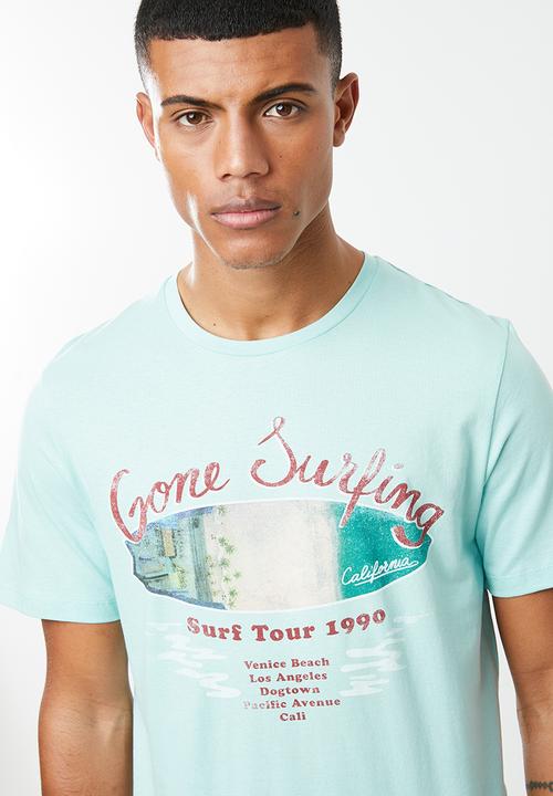 Jack & Jones - Leo short sleeve crew neck T-shirt - turquoise