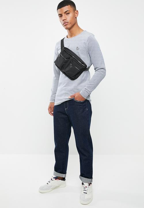 Jack & Jones - Hivaz long sleeve polo - blue & white 