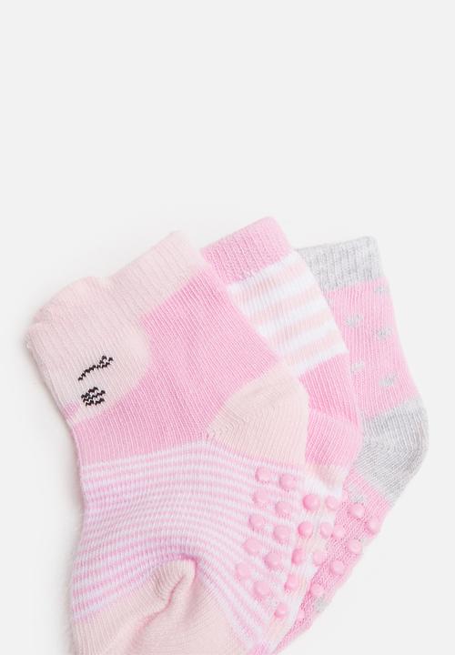 MINOTI - 3 Pack stripe & spot ankle socks - multi