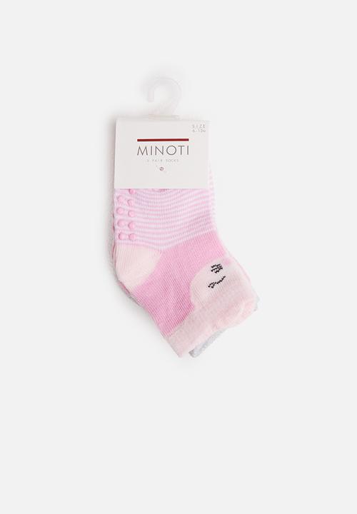 MINOTI - 3 Pack stripe & spot ankle socks - multi