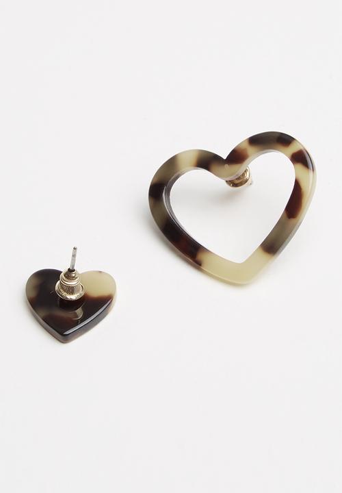 STYLE REPUBLIC - Heart earrings - brown