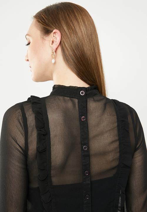 edit - Button down shirt - black