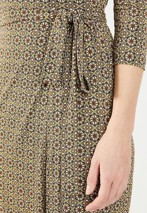 edit - 3/4 Sleeve wrap dress - multi
