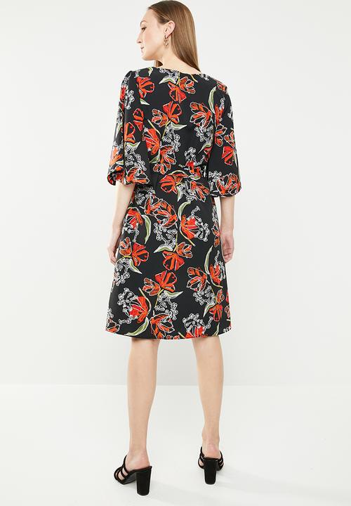 edit - 3/4 Sleeve shift dress - multi