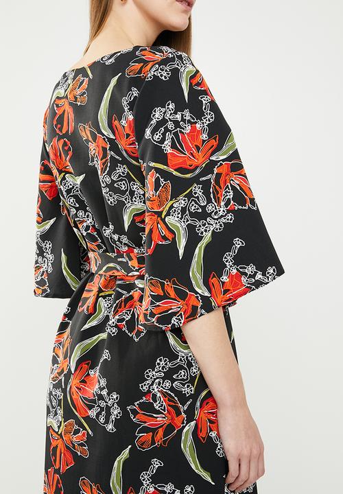 edit - 3/4 Sleeve shift dress - multi