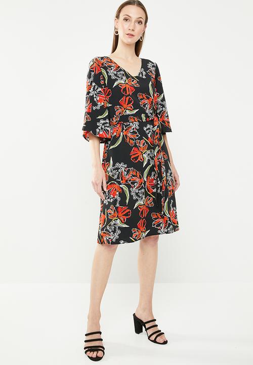 edit - 3/4 Sleeve shift dress - multi