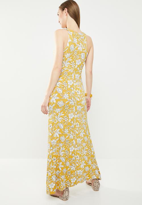 edit - Maxi wrap front dress - yellow
