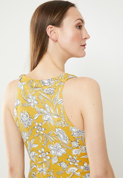 edit - Maxi wrap front dress - yellow