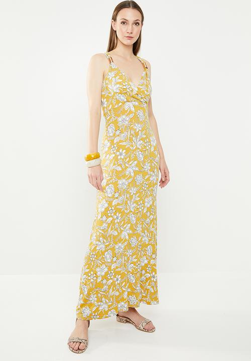 edit - Maxi wrap front dress - yellow